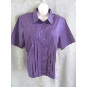 VTG Liz Baker Essentials Shirt Size 14 Pleated Front Top